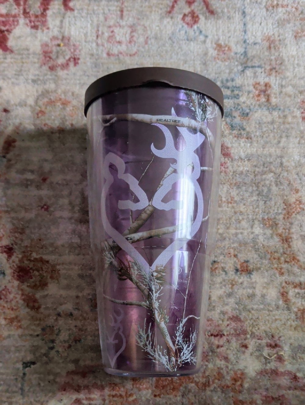 Realtree Purple Pink Camo TERVIS Travel Cup with Heart Deer Logo